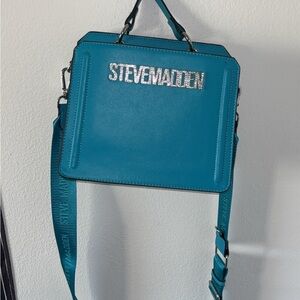 Steve Madden Teal Crossbody (or hand) Bag with changeable straps & a coin pouch